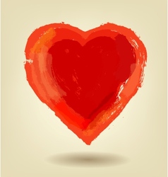 Hand-drawn painted red heart Royalty Free Vector Image