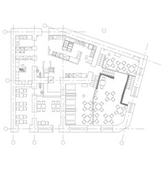 Standard cafe furniture symbols on floor plans Vector Image