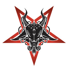 Golden Sigil Of Baphomet Royalty Free Vector Image