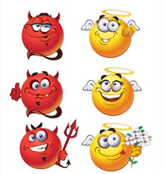 Angel Devil Emoticon Vector Images (over 300)