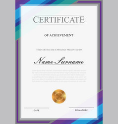 Certificate template with luxury golden elements Vector Image