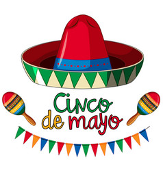 Cinco de mayo card template with mexican hat and Vector Image