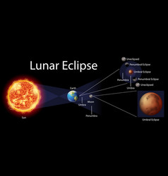 Diagram showing solar eclipse on earth Royalty Free Vector