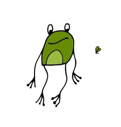 Funny frogs collection sketch for your design Vector Image