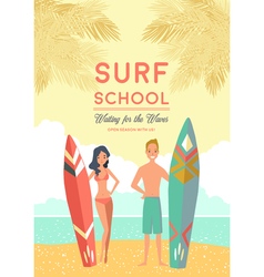 Surf school horizontal banners Royalty Free Vector Image