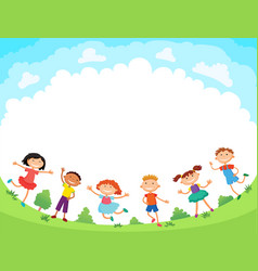 Children play clouds design over sky background Vector Image