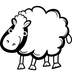 Cute outline doodle sheep sleeps hand drawn Vector Image