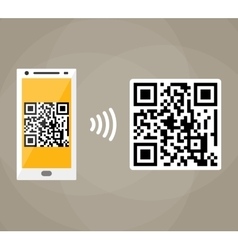 Scan QR code to Mobile Phone Electronic scan Vector Image