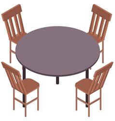 Round table and chairs Royalty Free Vector Image