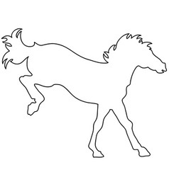 Rearing horse fine silhouette - black over Vector Image