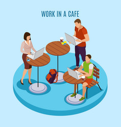 Freelancer day isometric flowchart Royalty Free Vector Image
