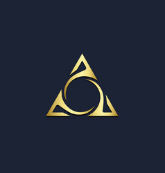 Alpha sign abstract gold logo Royalty Free Vector Image