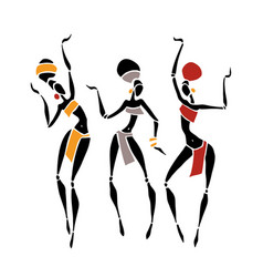 Curvy african american girl in underwear isolated Vector Image