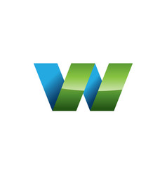 Creative letter w 3d logo design Royalty Free Vector Image