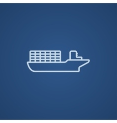 Cargo container ship line icon Royalty Free Vector Image