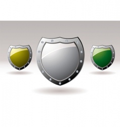 Metal 3d shield Royalty Free Vector Image - VectorStock