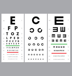 snellen eye test charts royalty free vector image