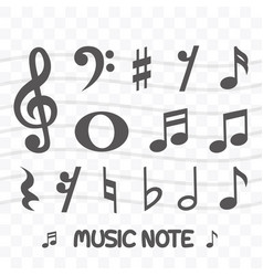 Music note icon simple flat style Royalty Free Vector Image
