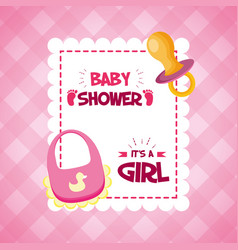 Girl decoration bashower card Royalty Free Vector Image