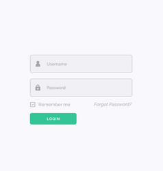 Flat white login form ui template design Vector Image