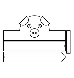 Farm pig cartoon for coloring book Royalty Free Vector Image