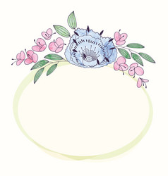 Watercolor floral frame Royalty Free Vector Image