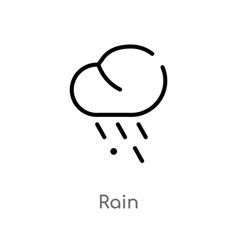 Outline rainfall icon isolated black simple line Vector Image