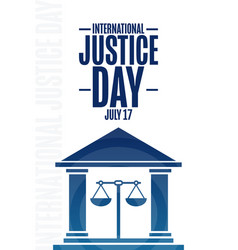 International justice day july 17 holiday Vector Image