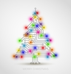 Christmas tree from digital circuit Royalty Free Vector