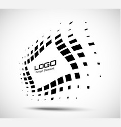 Halftone horizontal perspective dots logo emblem Vector Image
