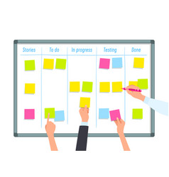 Kanban board for agile scrum Royalty Free Vector Image