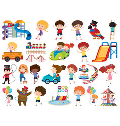 Set isolated objects theme circus Royalty Free Vector Image