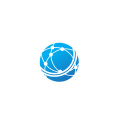 Round sphere orbit technology logo Royalty Free Vector Image
