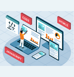 Html5 css3 js icon set web development logo icon Vector Image