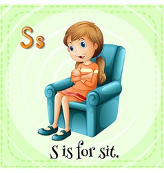 Opposite verb words with stand and sit Royalty Free Vector