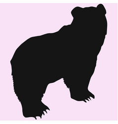Bear family black silhouette animals Royalty Free Vector