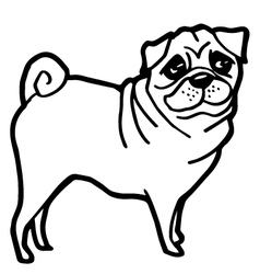 Black And White Cartoon Dog For Coloring Book Vector Image