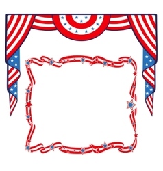 Us flag heart patriotic border template Royalty Free Vector