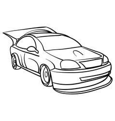 Cartoon car sketch coloring book Royalty Free Vector Image