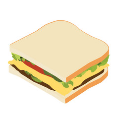 Sandwich with ham cheese tomatoes lettuce and Vector Image