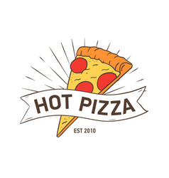 Pizza hand lettering Royalty Free Vector Image