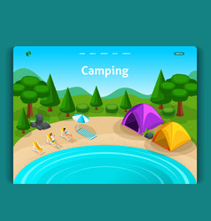 Website template landing page isometric concept Vector Image