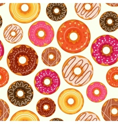 Donut sweet glaze seamless pattern with coconut Vector Image
