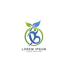 Leaf people logo template Royalty Free Vector Image