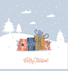 merry christmas holidays greeting card winter vector image