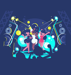 Happy couple of guy and girl dancing Royalty Free Vector