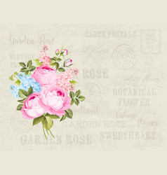 Vintage postcard background for wedding invitation