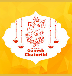 Stylish ganesh chaturthi festival greeting Vector Image