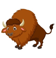 Cartoon of head bison mascot Royalty Free Vector Image