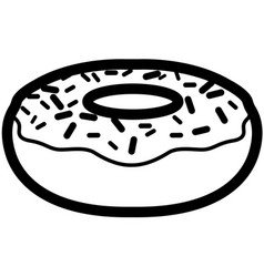 Isolated donut outline Royalty Free Vector Image